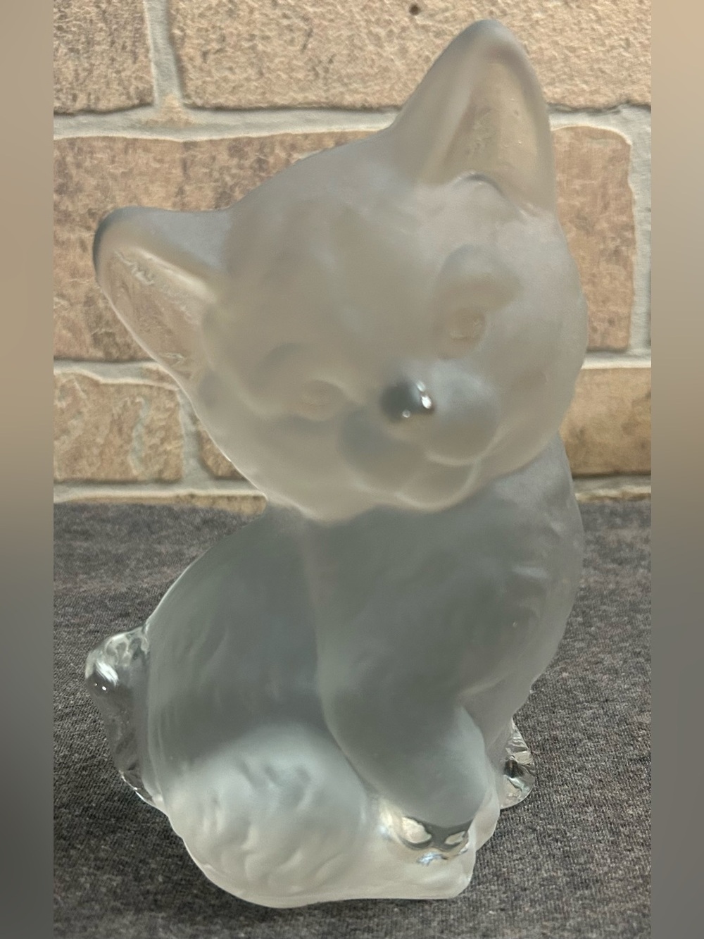 Vintage Viking Glass Cat Paperweight